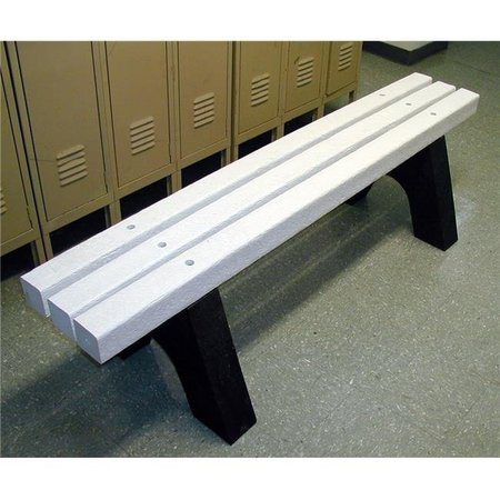 ENGINEERED PLASTIC SYSTEMS Engineered Plastic Systems SB4 4ft Sports Bench in White - NO Back SB4